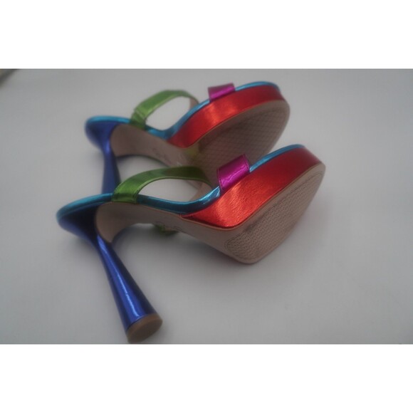 Jessica Simpson Sempira Metallic Rainbow Slip On Platform Block Heel Sandals 10 - Picture 7 of 16